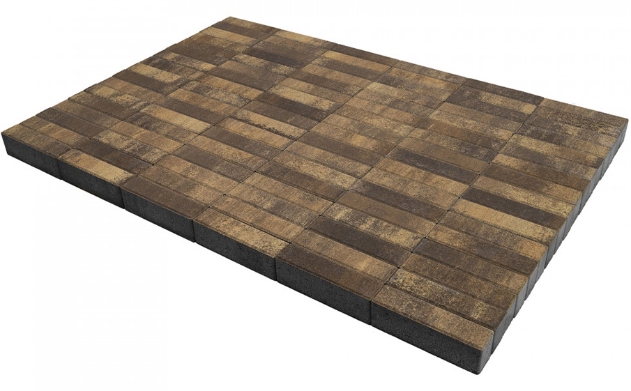 Плитка тротуарная BRAER Паркет Color Mix Каштан, 200*50*60 мм