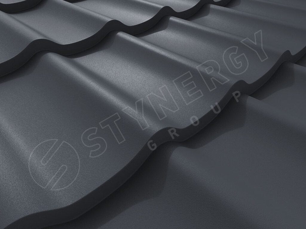 Металлочерепица Stynergy СМ Классик Rooftop Бархат RAL 7024