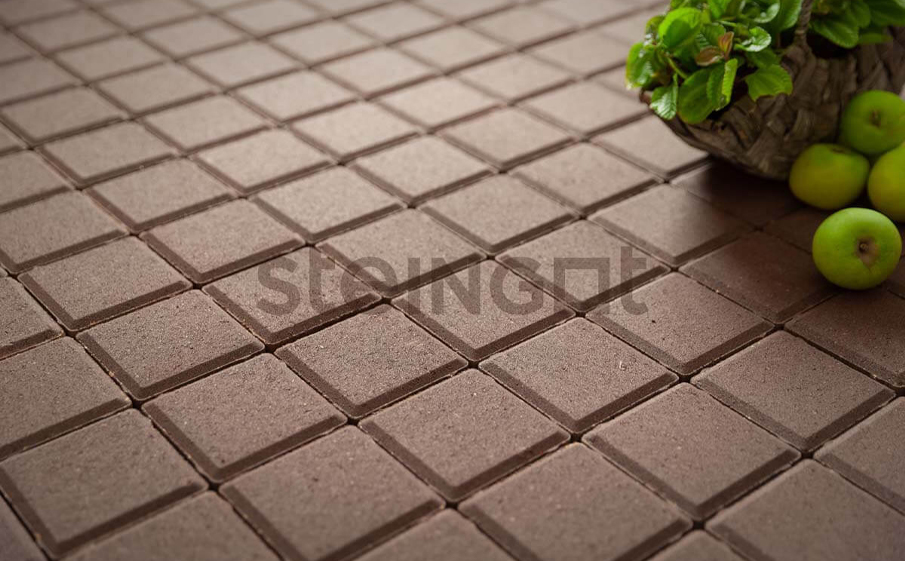 Плитка тротуарная Steingot Моноцвет, Квадрат, темно-коричневый, 400*400*80 мм