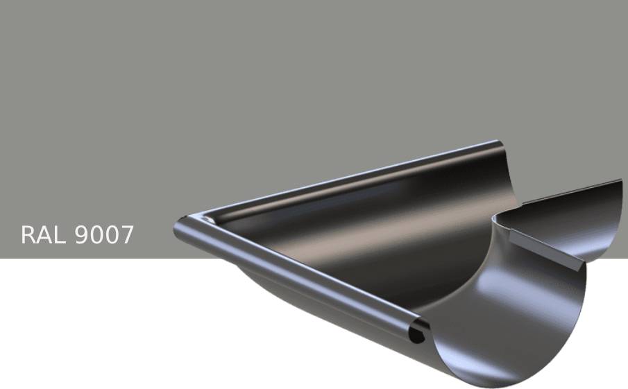 Угол желоба внешний KROP STAL 90 градусов для системы D 150/100 мм, RAL 9007