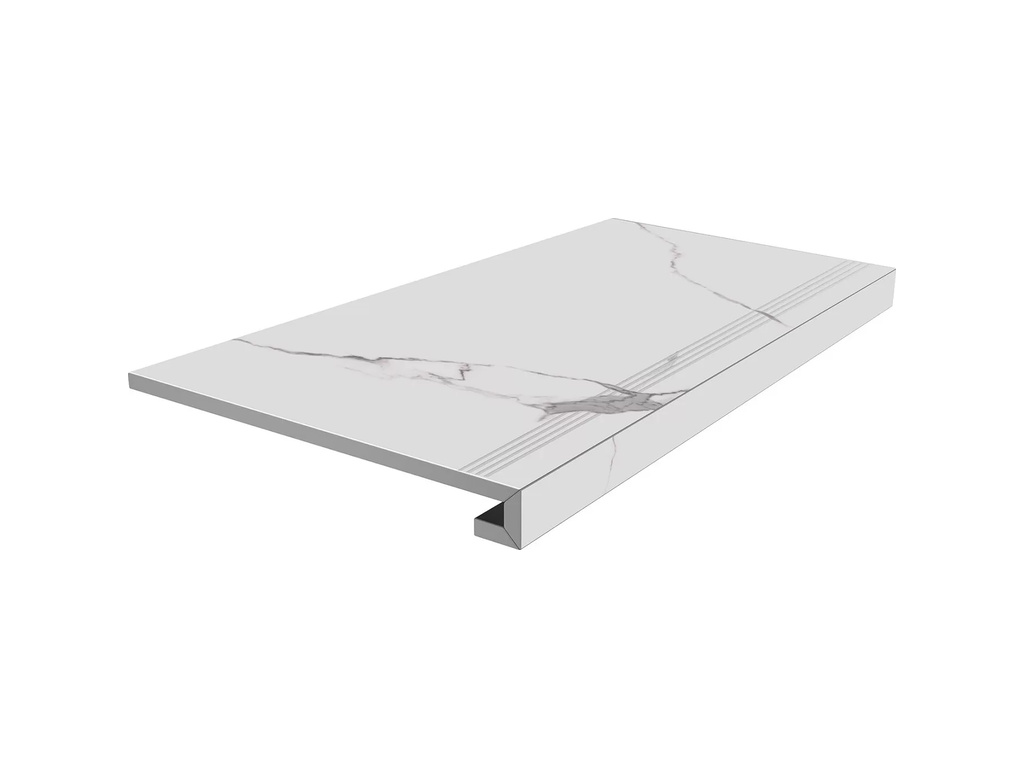 Ступень клееная KERAMA MARAZZI Монте Тиберио белый лаппатированная обрезная, 800*330*9 мм