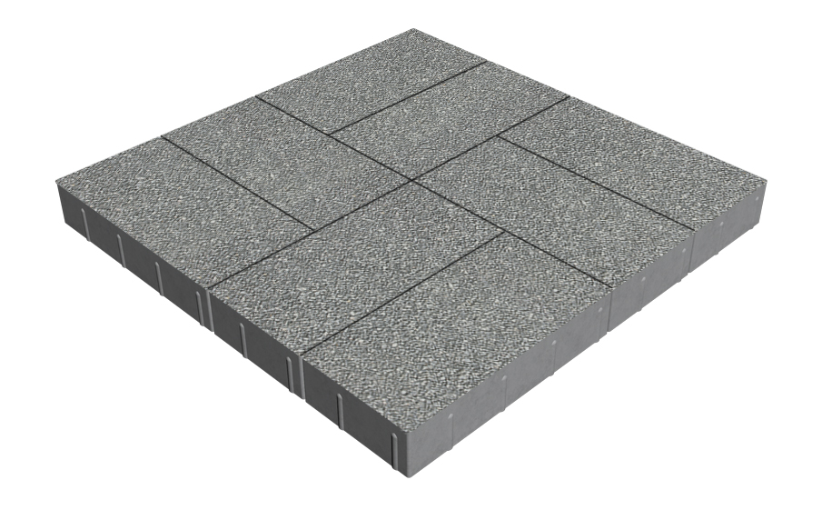 Плитка тротуарная SteinRus Грас Б.4.П.8, Antico, серый, 400*200*80 мм