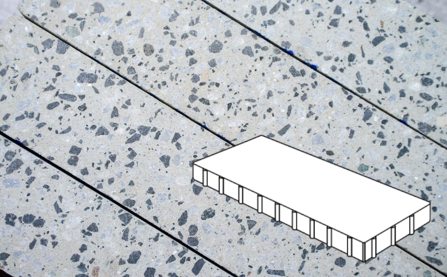 Плитка тротуарная Готика, Granite FINO, Плита Б.9.П.8, Грис Парга, 900*300*80 мм