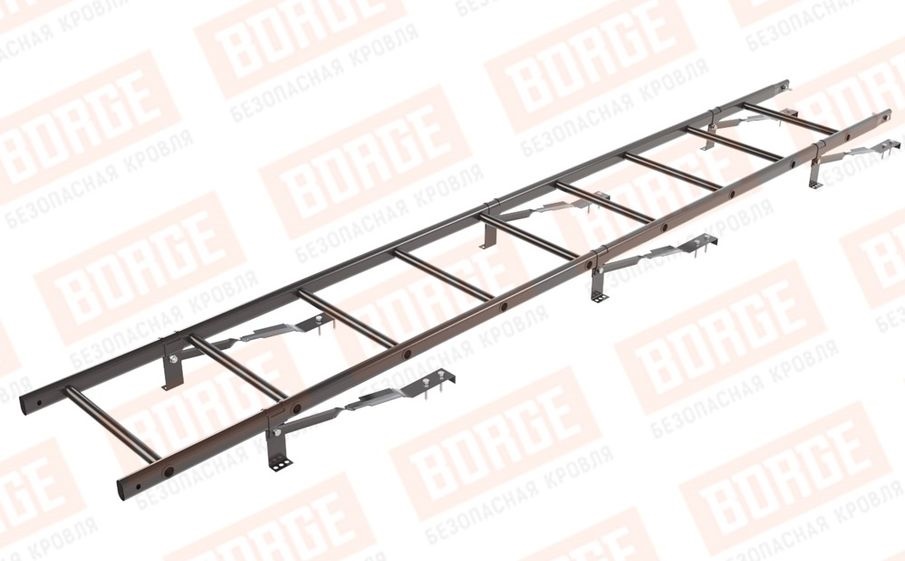 Лестница кровельная Borge для натуральной черепицы оцинкованная RAL 8019, 2,7 м