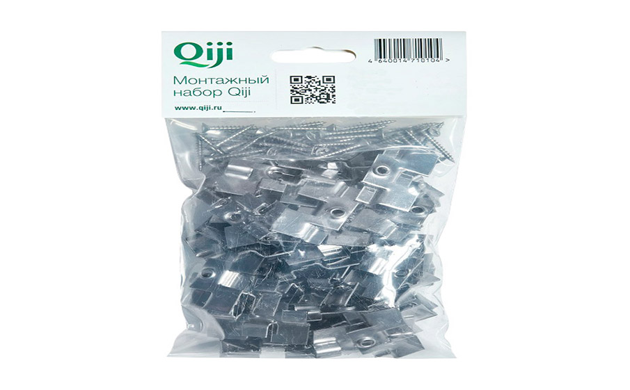 Монтажный набор Qiji Premium, 50 клипс и 50 саморезов