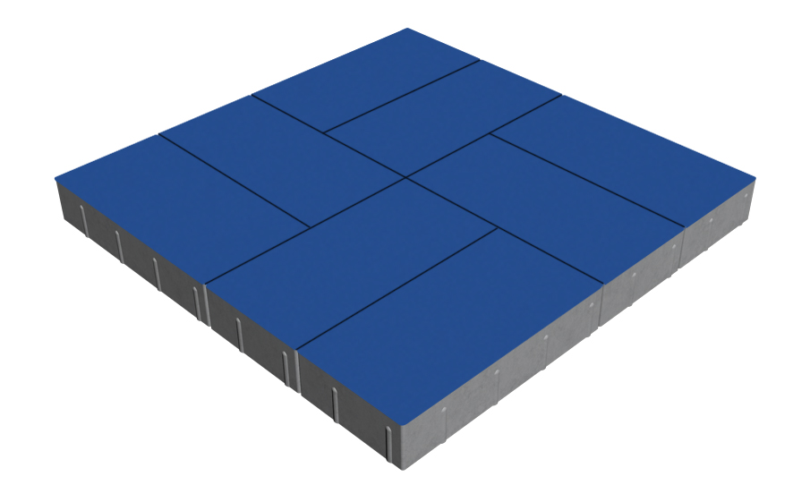Плитка тротуарная SteinRus Грас Б.4.П.8, гладкая, синий, 400*200*80 мм