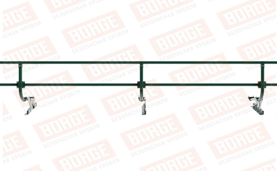 Кровельное ограждение Borge для фальцевой кровли оцинкованное RAL 6005, 300*60 см