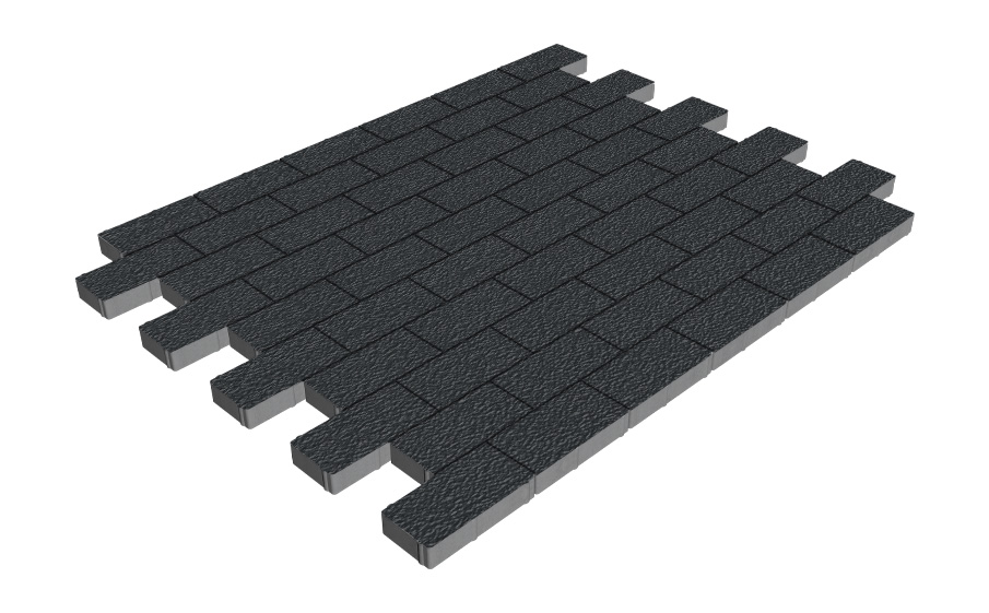 Плитка тротуарная SteinRus Прямоугольник А.6.П.4 Native черный, 200*100*40 мм