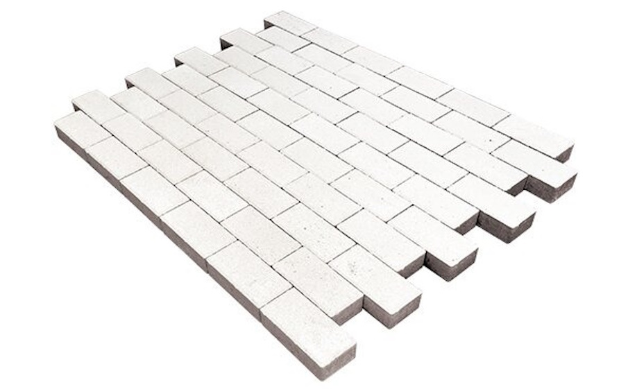 Плитка тротуарная SteinRus Прямоугольник В.6.П.8 гладкая, белый, 200*100*80 мм