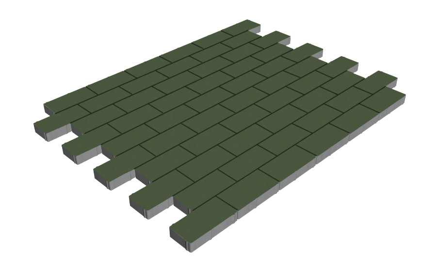 Плитка тротуарная SteinRus Прямоугольник А.6.П.4 гладкая оливковый, 200*100*40 мм