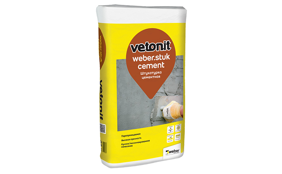 Декоративная цементная штукатурка weber.stuk cement, 25 кг