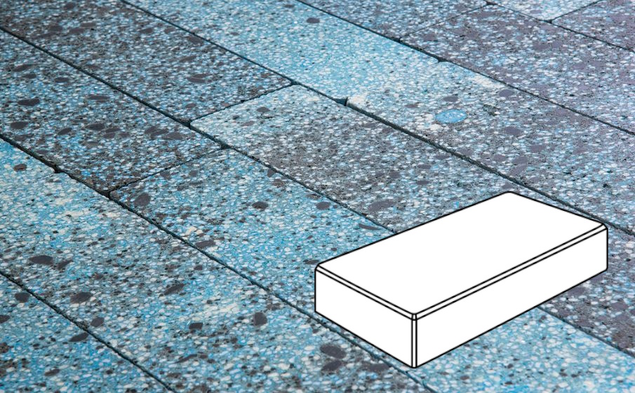 Плитка тротуарная Готика Granite FINO, Картано В.3.П.8, Азул Бахия 300*150*80 мм