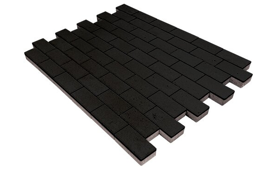 Плитка тротуарная SteinRus Прямоугольник В.6.П.8 гладкая, графит, 200*100*80 мм