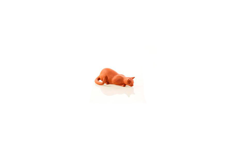 Керамические фигурки CREATON Кошка (Traufkatze)  высота 12 см, цвет антрацит, ангоб