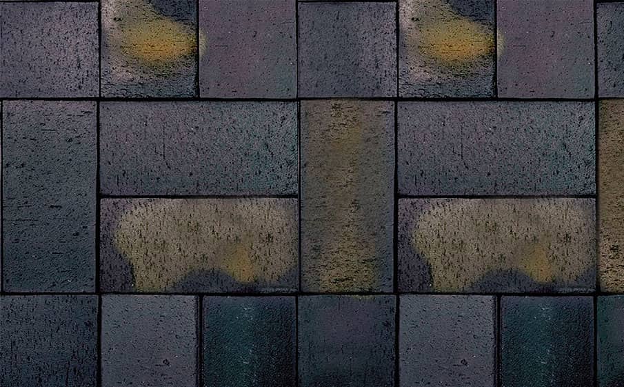 Клинкерная брусчатка Roben Schwabing schwarz-buntgeflammt gefast, 200*100*40 мм