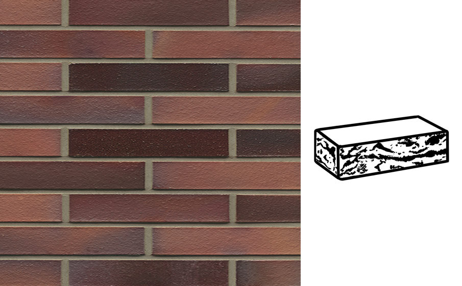 Кирпич клинкерный Muhr 04EG Rotbraun-bunt Edelglanz готик, 290*90*52 мм