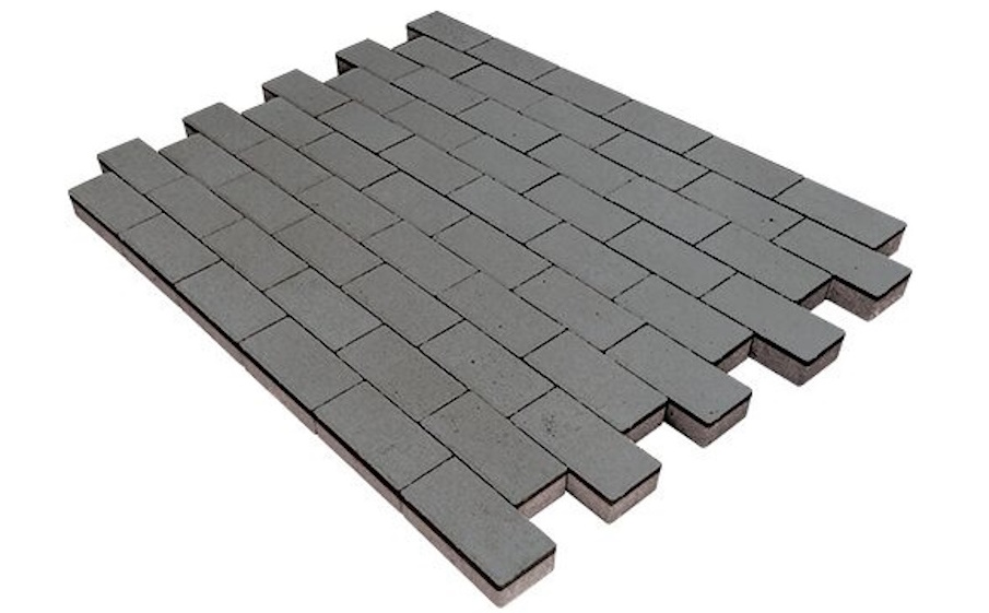 Плитка тротуарная SteinRus Прямоугольник В.6.П.8, гладкая, серый, 200*100*80 мм