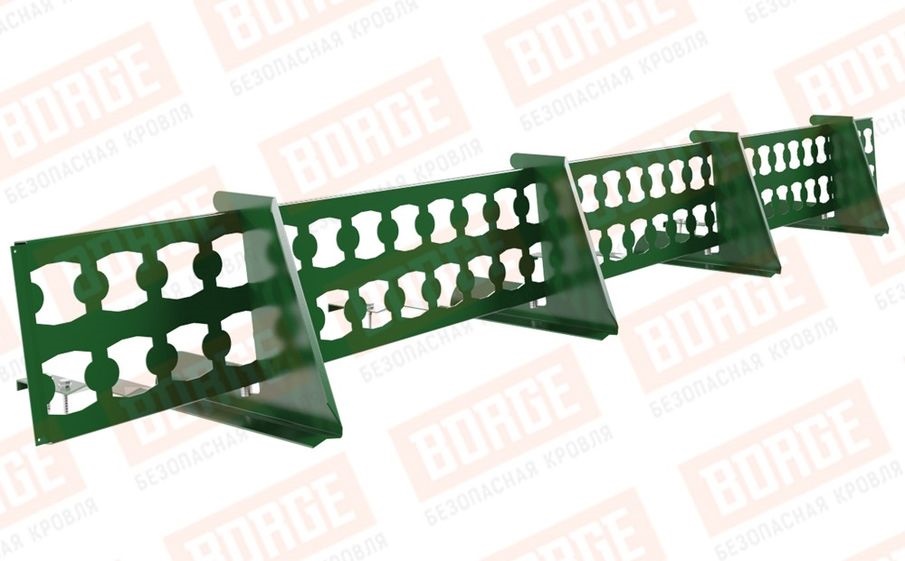 Снегозадержатель решетчатый Borge для черепичной кровли оцинкованный RAL 6002, 2,5 м