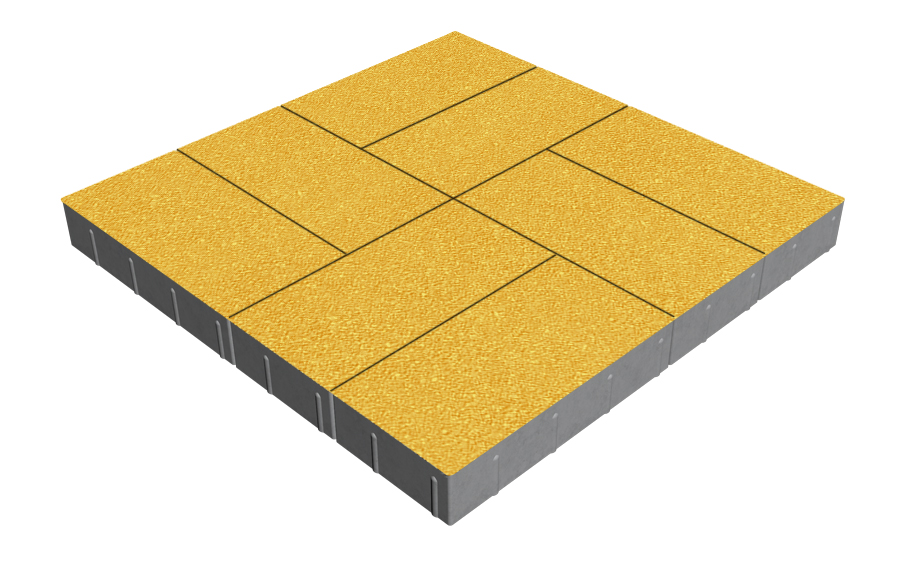 Плитка тротуарная SteinRus Грас Б.4.П.8, Antico, желтый, 400*200*80 мм