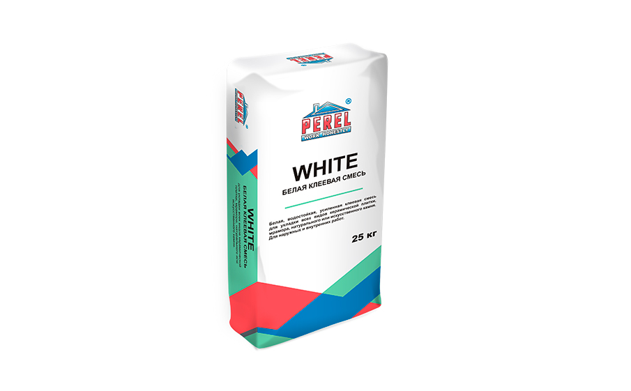 Клеевая смесь Perel White 0317 белая, 25 кг