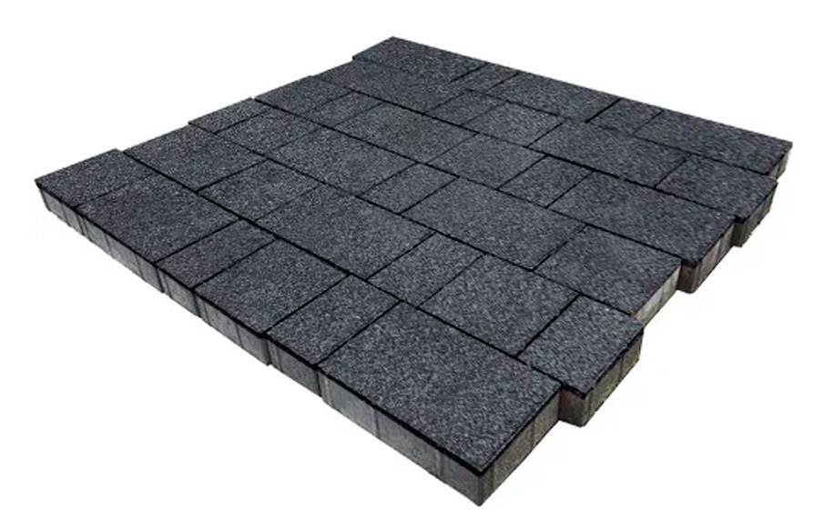Плитка тротуарная SteinRus New city street В.8.Псм.8 Backwash, Неро, толщина 80 мм