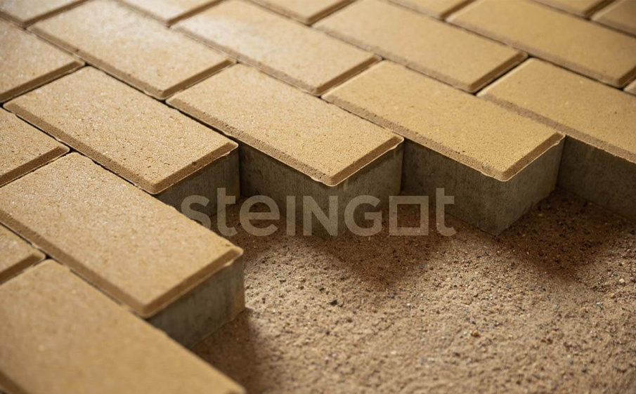 Плитка тротуарная Steingot Моноцвет, Прямоугольник, фаска 5*5, желтый, 200*100*60 мм