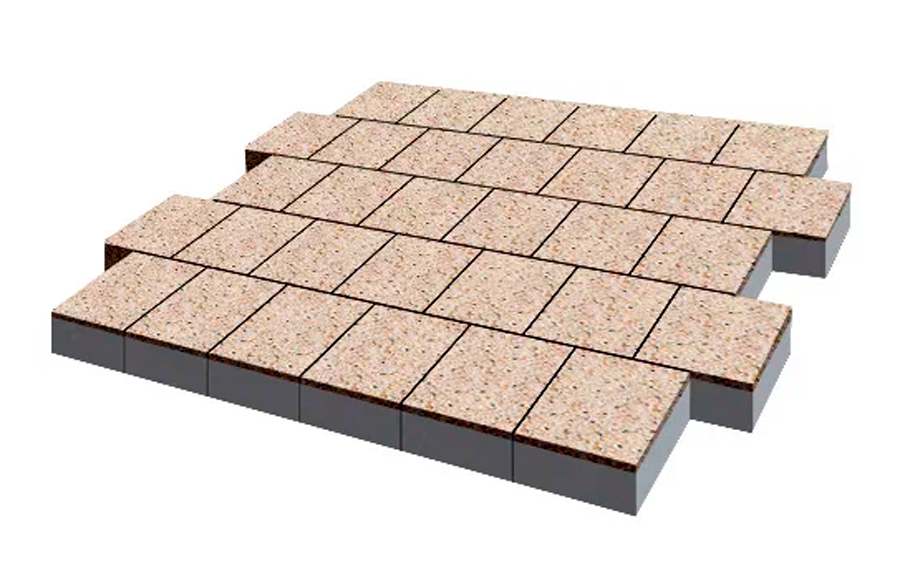 Плитка тротуарная SteinRus, Valencia Б.3.К.8, Backwash, Грейзен, 300*300*80 мм