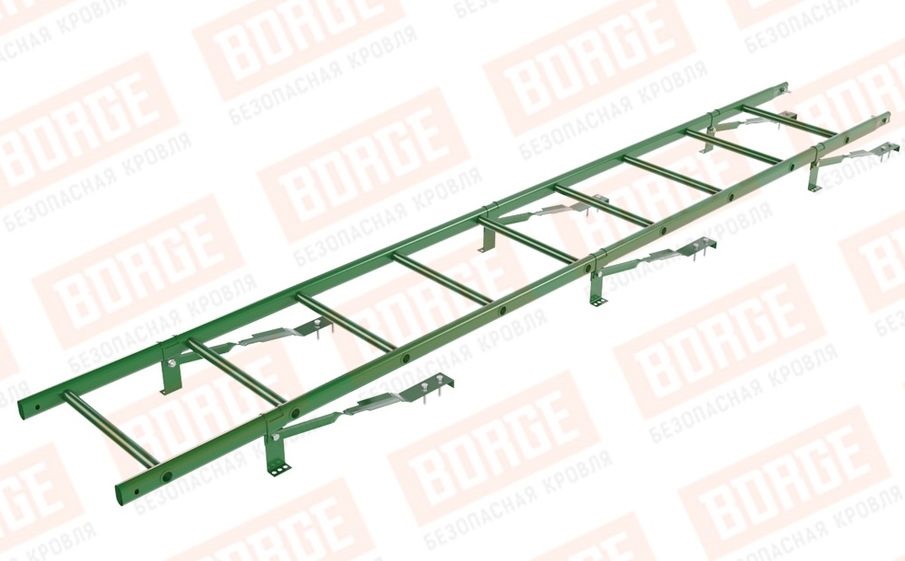 Лестница кровельная Borge для натуральной черепицы оцинкованная RAL 6002, 2,7 м