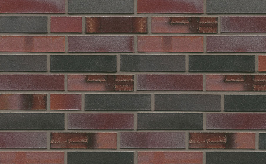 Кирпич клинкерный Muhr 29 S Schwarzblau-bunt Spezial гладкий, 290*90*71 мм