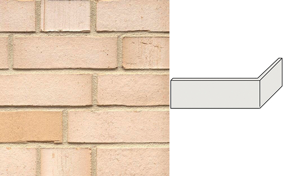 Клинкерная плитка угловая ручной формовки Feldhaus Klinker NF 14 W911 vario crema albula 240*71*115*14 мм