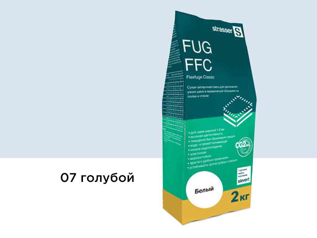 Сухая затирочная смесь strasser FUG FFC для узких швов 07 голубой, 2 кг