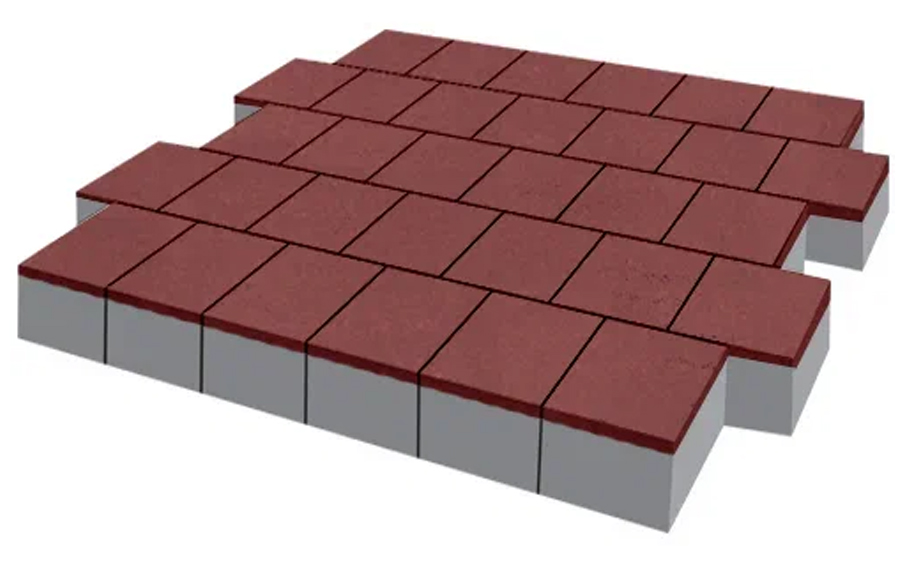 Плитка тротуарная SteinRus Армор В.2.К.8, гладкая, красный, 100*100*100 мм