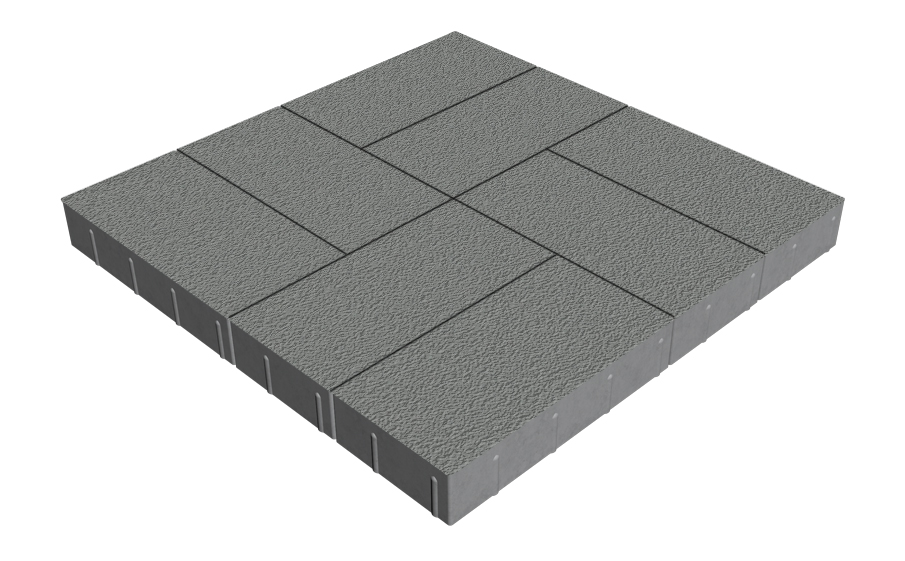 Плитка тротуарная SteinRus Грас Б.4.П.8, Native, серый, 400*200*80 мм
