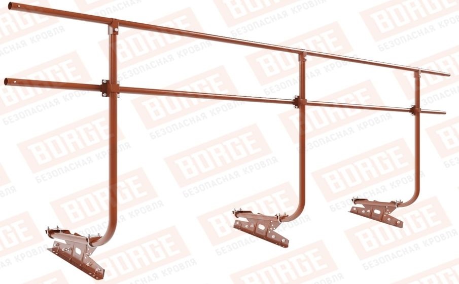 Кровельное ограждение Borge для фальцевой кровли оцинкованное RAL 8004, 300*120 см