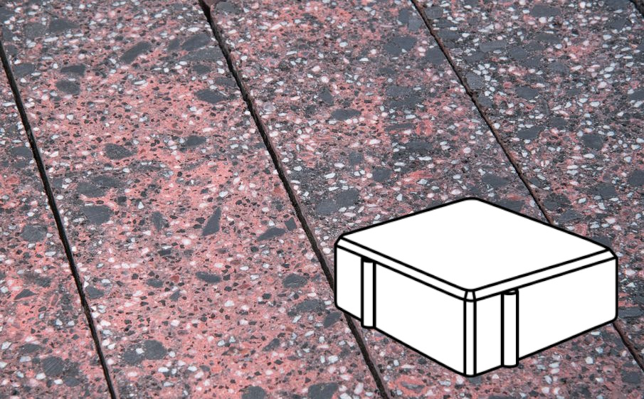 Плитка тротуарная Готика, Granite FINO, Квадрат В.1.К.8, Дымовский, 100*100*80 мм