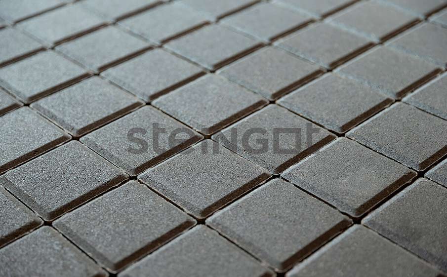 Плитка тротуарная Steingot Моноцвет, Квадрат, черный, 300*300*80 мм