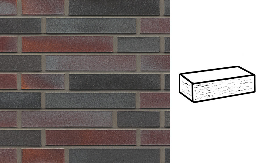 Кирпич клинкерный Muhr 25 Violettschwarz рустик, 240*90*40 мм