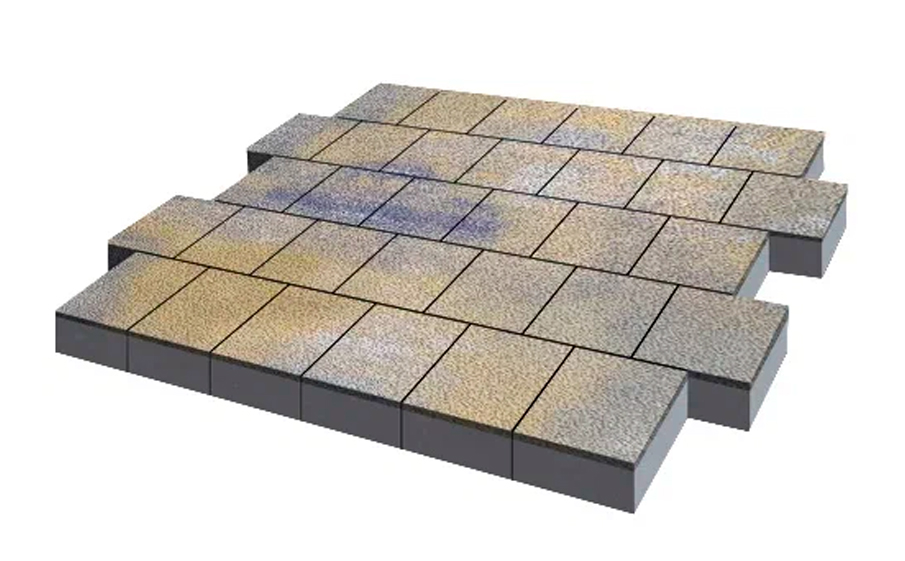 Плитка тротуарная SteinRus Валенсия Б.3.К.8 Native, ColorMix Сиена, 300*300*80 мм