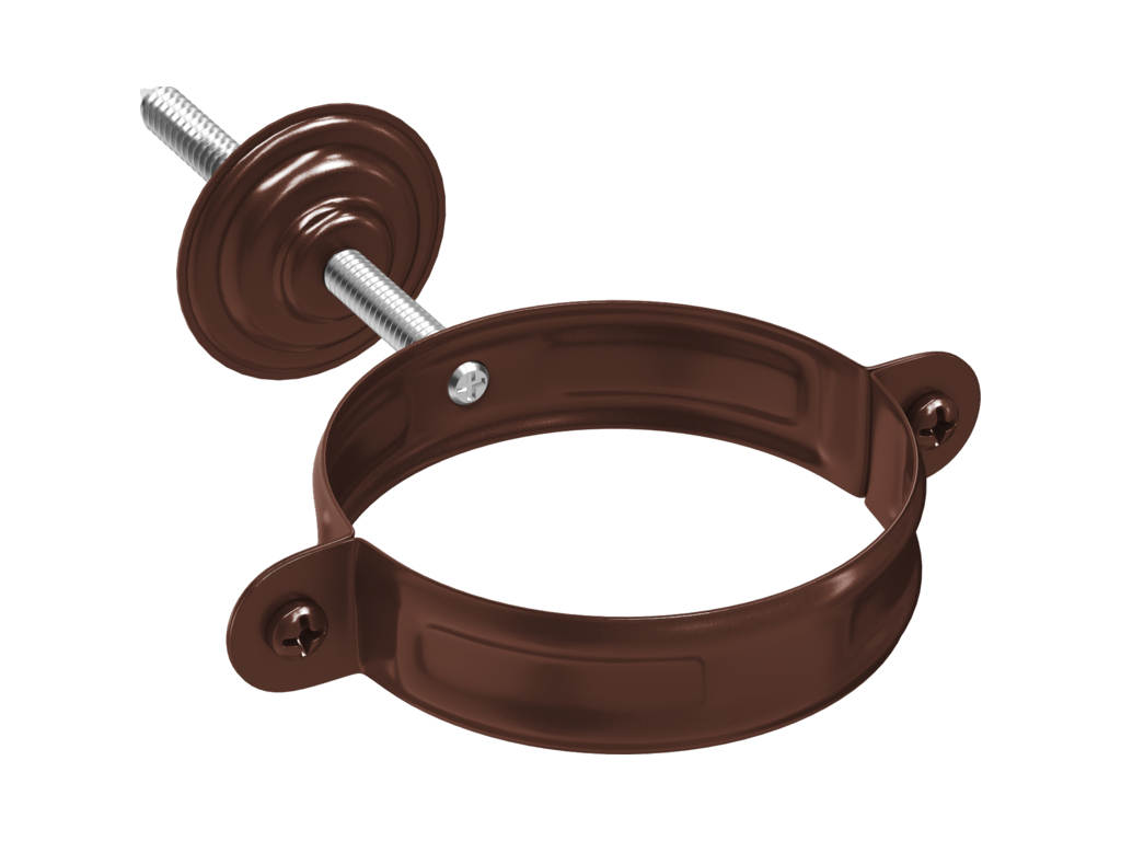 Хомут с комплектом крепления Aquasystem PE dRain RAL 8017 D 90 мм