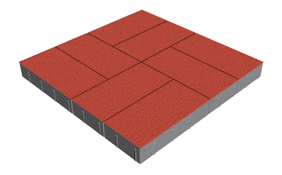 Плитка тротуарная SteinRus Грас Б.4.П.8, Native, красный, 400*200*80 мм