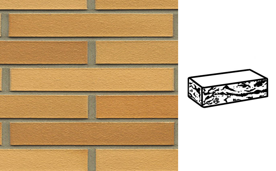 Кирпич клинкерный Muhr 01 EG Niederlausitzer Gelb Edelglanz готик, 290*90*40 мм