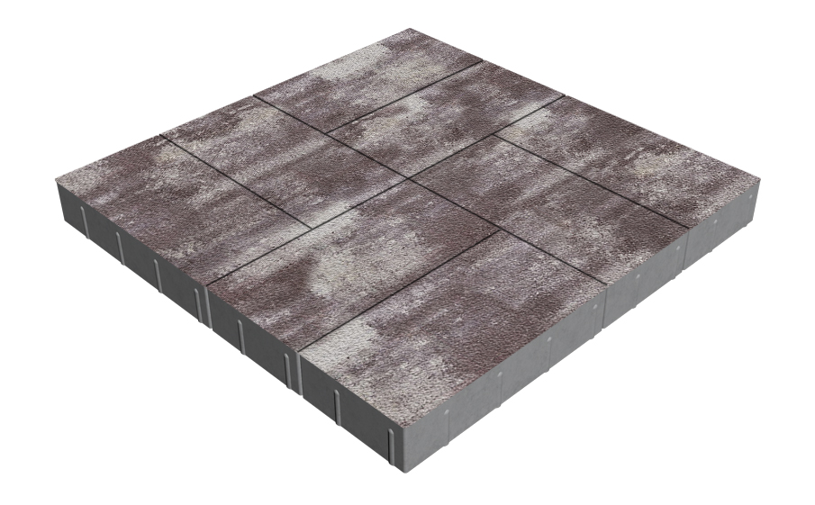 Плитка тротуарная SteinRus Грас Б.4.П.8, Native, Браун, 400*200*80 мм