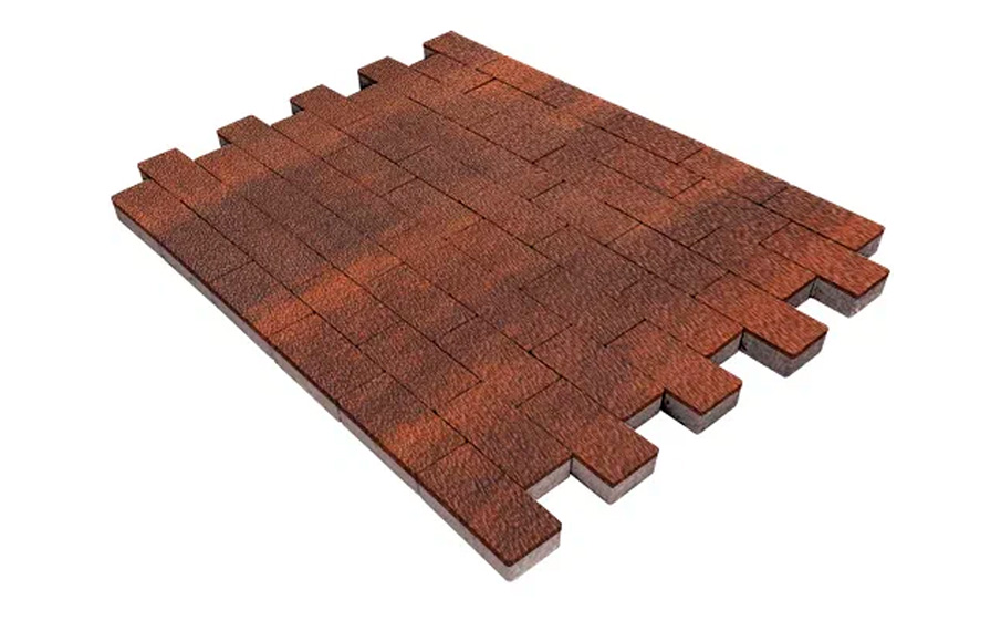 Плитка тротуарная SteinRus Прямоугольник Б.6.П.6, Native, ColorMix Брук, 200*100*60 мм