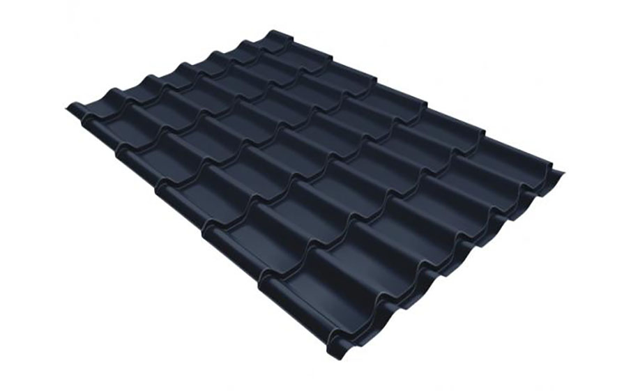Металлочерепица Grand Line Classic Rooftop Mate RAL 7024 мокрый асфальт