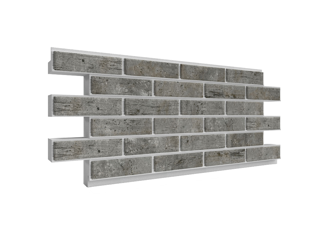 Термопанель ППС с клинкерной плиткой толщиной 8,5 мм BestPoint Exclusive Cement Dark 1145*470*100 мм