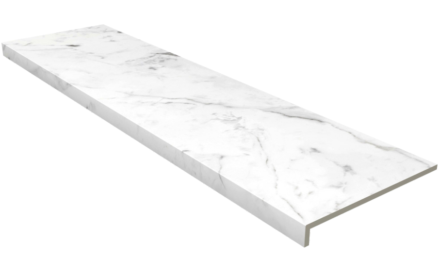 Ступень с прямым носиком Gres Aragon Marble Carrara Blanco 1497*315*14 мм