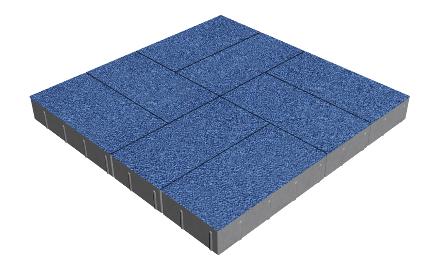 Плитка тротуарная SteinRus Грас Б.4.П.8, Antico, синий, 400*200*80 мм