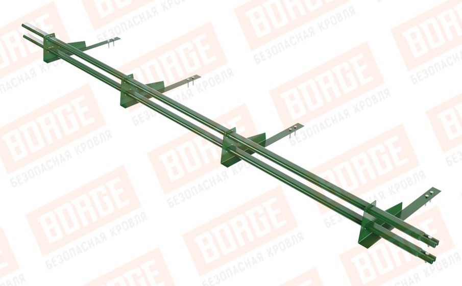 Снегозадержатель трубчатый Borge для гибкой черепицы оцинкованный RAL 6002, 3 м