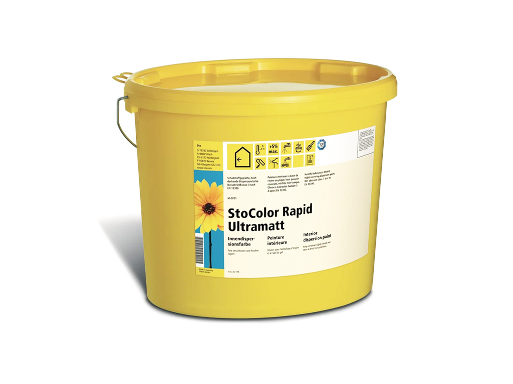 Интерьерная глубокоматовая краска StoColor Rapid Ultramatt weiss, белая, 10 л
