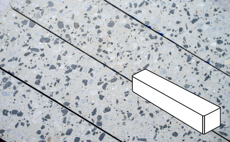 Плитка тротуарная Готика, Granite FINO, Ригель Б.3.П.8, Грис Парга, 360*80*80 мм